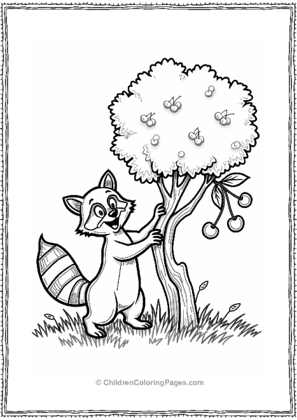 The Cherry Thief Raccoon Free PDF Printable