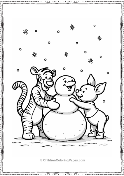 Tigger And Friends Building A Snowman Free PDF Printable