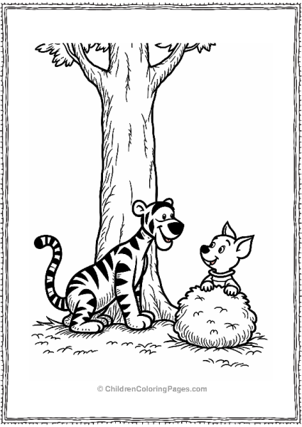 Tigger And Piglet Playing Hide And Seek Free PDF Printable