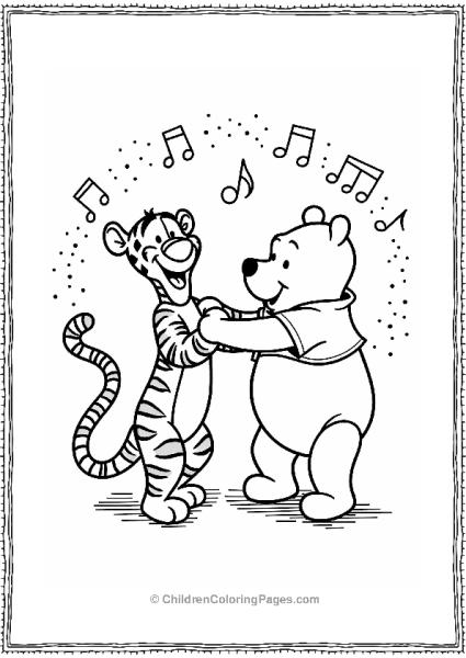 Tigger And Pooh Dancing Together Free PDF Printable