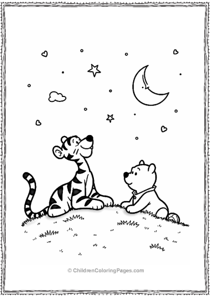 Tigger And Pooh Stargazing At Night Free PDF Printable