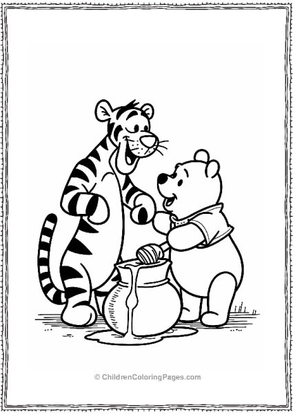 Tigger And Pooh With Honey Pot Free PDF Printable