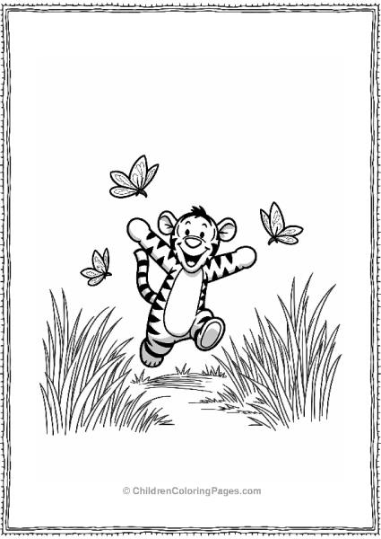 Tigger Bouncing Through Tall Grass Free PDF Printable