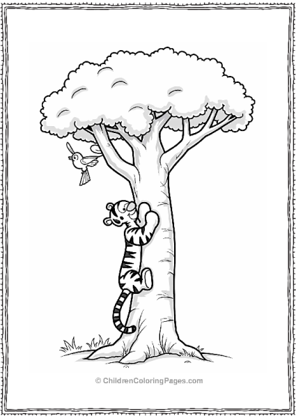 Tigger Climbing A Friendly Tree Free PDF Printable