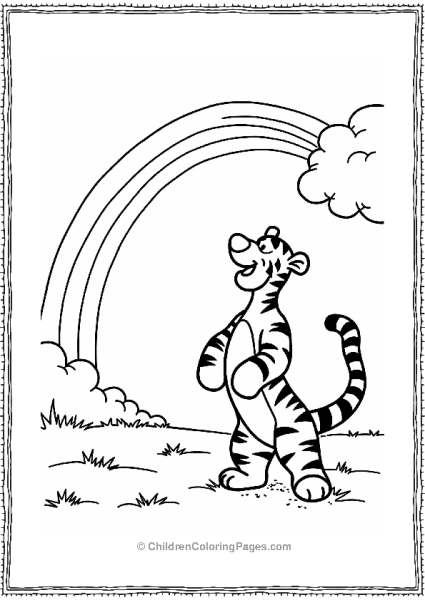 Tigger Discovering A Rainbow Free PDF Printable