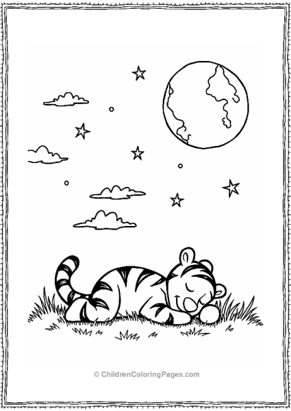 Tigger Dreaming Under The Stars Free PDF Printable