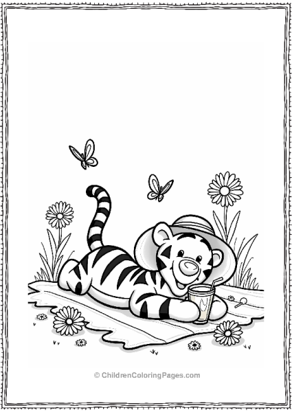 Tigger Enjoying A Sunny Picnic Day Free PDF Printable