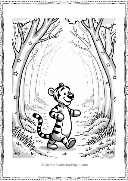 Tigger In A Magical Forest Free PDF Printable