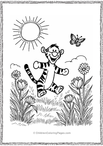 Tigger In A Spring Garden Free PDF Printable