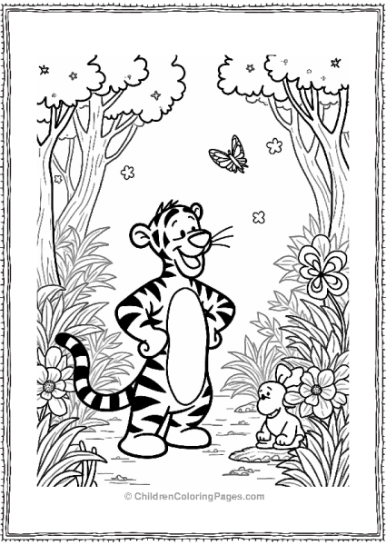 Tigger In A Whimsical Forest Free PDF Printable