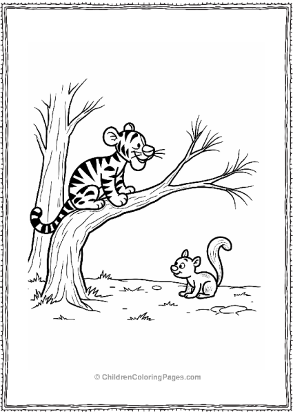 Tigger Perched On A Tree Branch Free PDF Printable