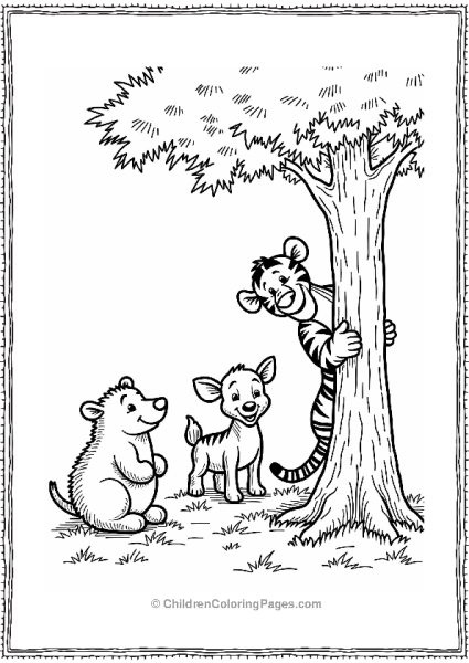 Tigger Playing Hide And Seek Free PDF Printable