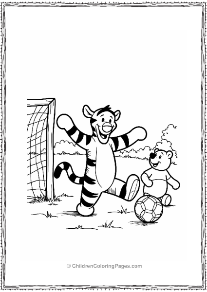 Tigger Playing Soccer Free PDF Printable