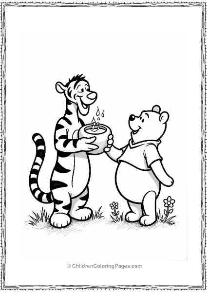 Tigger Sharing Honey With Pooh Free PDF Printable