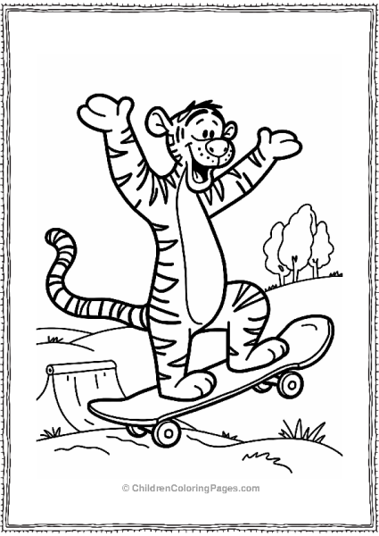 Tigger Skateboarding Trick Free PDF Printable