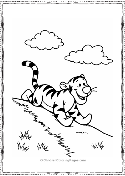 Tigger Sliding Down A Hill Free PDF Printable