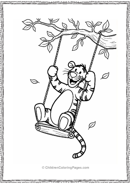 Tigger Swinging From A Tree Free PDF Printable