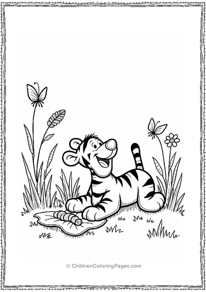 Tigger Watching A Caterpillar Free PDF Printable