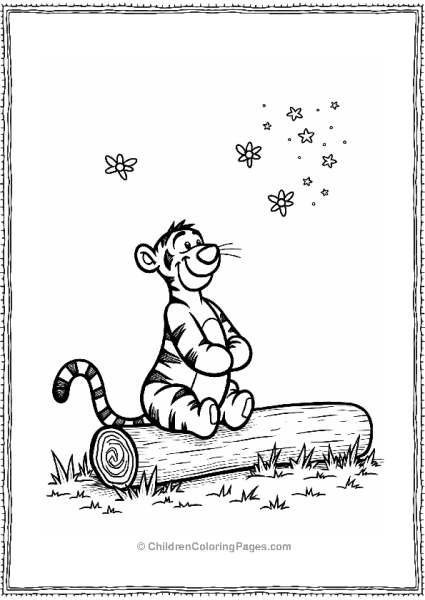 Tigger Watching Fireflies At Night Free PDF Printable