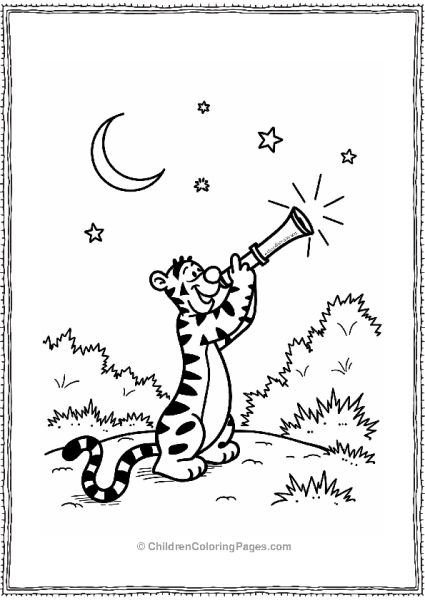 Tigger With A Telescope Under The Stars Free PDF Printable