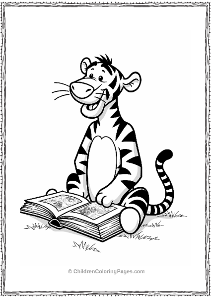 Tigger With His Favorite Book Free PDF Printable