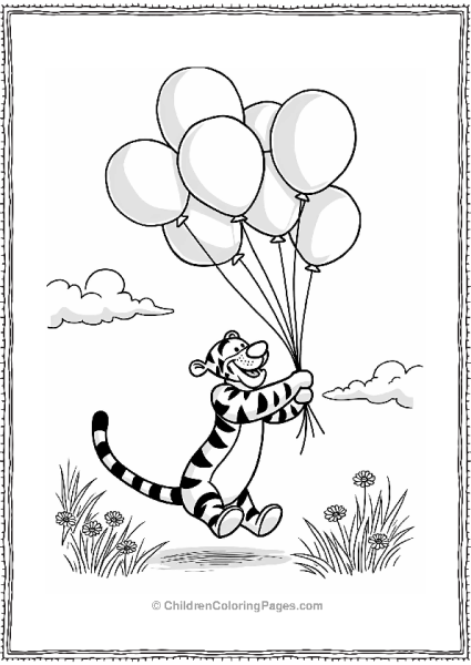 Tigger’s Balloon Adventure In A Meadow Free PDF Printable