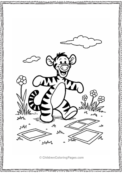 Tigger’s Hopscotch Game On A Sunny Day Free PDF Printable