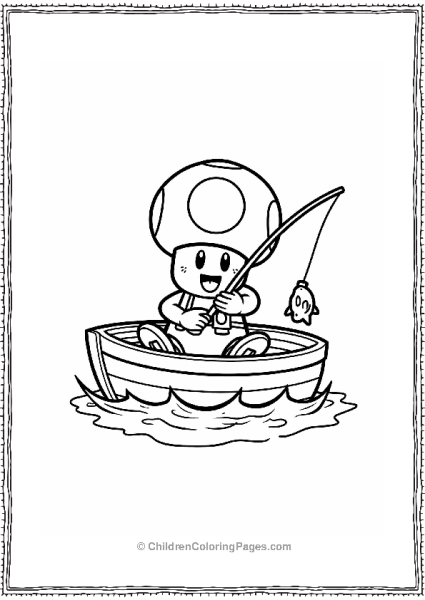 Toad Fishing In A Small Boat Free PDF Printable