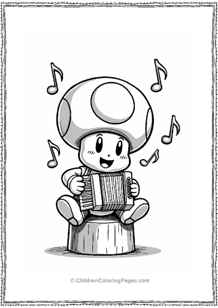 Toad Playing Music On Accordion Free PDF Printable