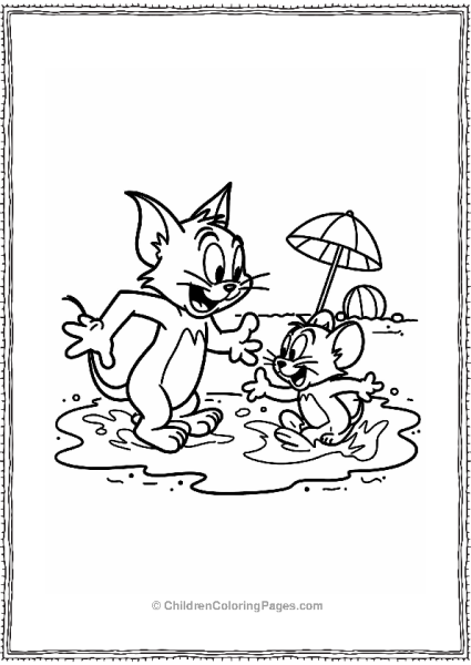 Tom And Jerry At The Beach Free PDF Printable