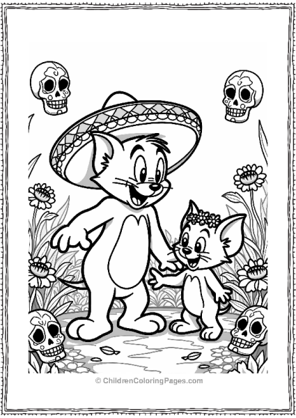 Tom And Jerry Celebrate Day Of The Dead Free PDF Printable