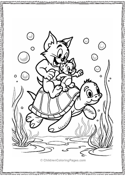 Tom And Jerry On A Sea Turtle Adventure Free PDF Printable