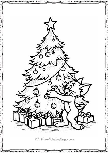 Tom Decorating A Christmas Tree Free PDF Printable