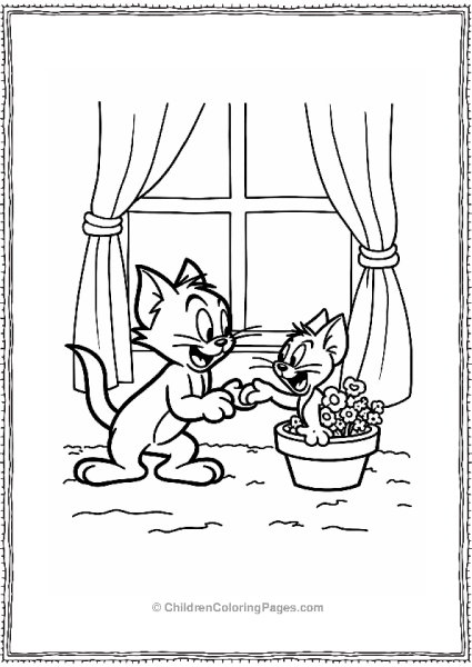 Tom Sneaking Up On Jerry Free PDF Printable