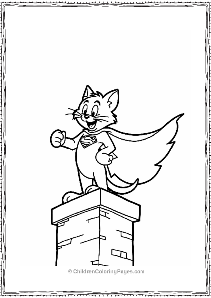 Tom The Cat In A Superhero Cape Free PDF Printable