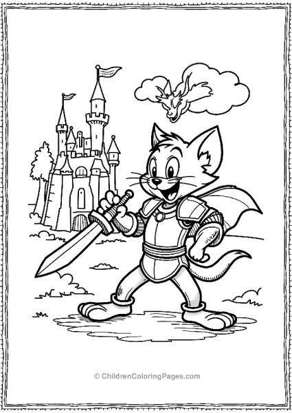 Tom The Knight In Front Of A Castle Free PDF Printable