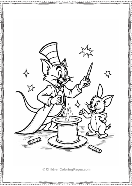 Tom The Magician Setting A Trap For Jerry Free PDF Printable