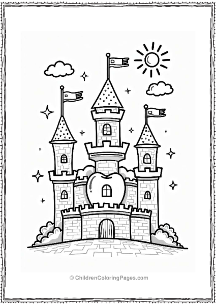 Tooth Castle With Toothbrush Flags Free PDF Printable