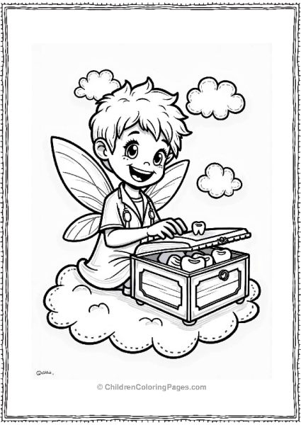 Tooth Fairy Organizing Teeth In The Clouds Free PDF Printable