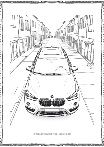 Topdown View Of A BMW X1 Parked In A Cityscape Free PDF Printable