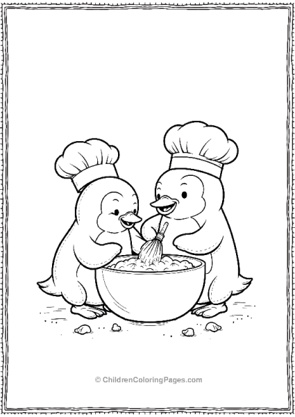 Two Penguins Mixing Cookie Dough Scaled Free PDF Printable