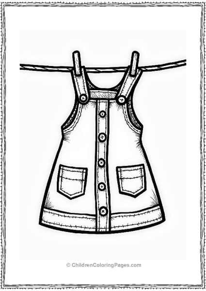 Upcycled Denim Dress On Clothesline Free PDF Printable