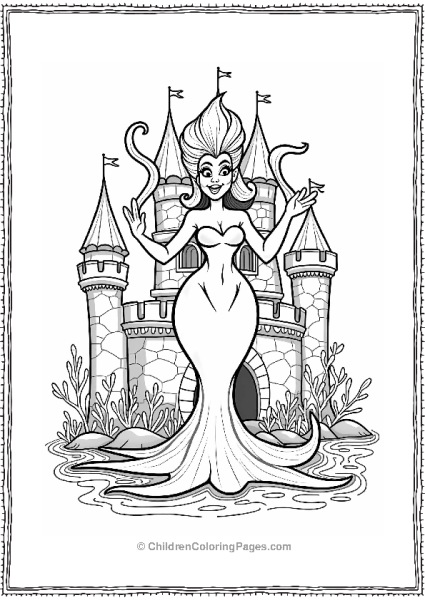 Ursula In Front Of A Sea Castle Free PDF Printable