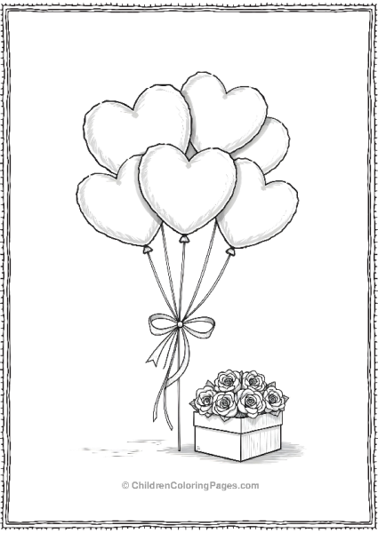 Valentines Day Heart Balloons Free PDF Printable