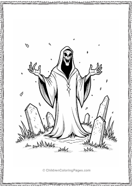 Vengeful Spirit In A Misty Graveyard Free PDF Printable