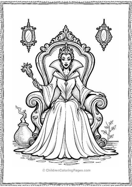 Villainous Queen In Her Throne Room Free PDF Printable