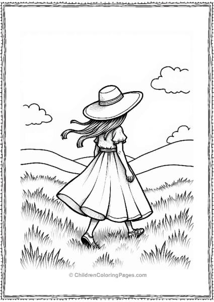 Wandering Bohemian Girl In A Field Free PDF Printable