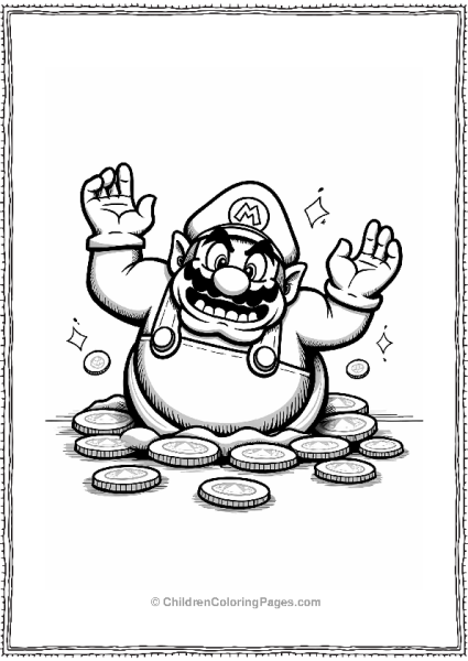 Wario Tumbles Out Of A Warp Pipe Free PDF Printable