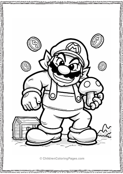 Wario With A Super Mushroom Free PDF Printable