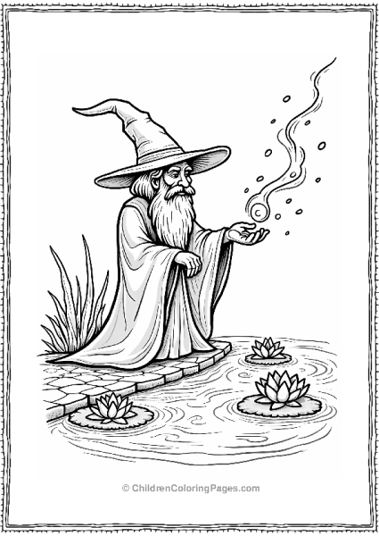 Water Wizard At A Pond Free PDF Printable